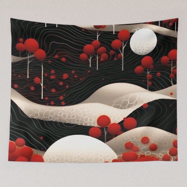 Item preview, Modern Red, White, and Black Abstract Art Design designed and sold by DEC02.
