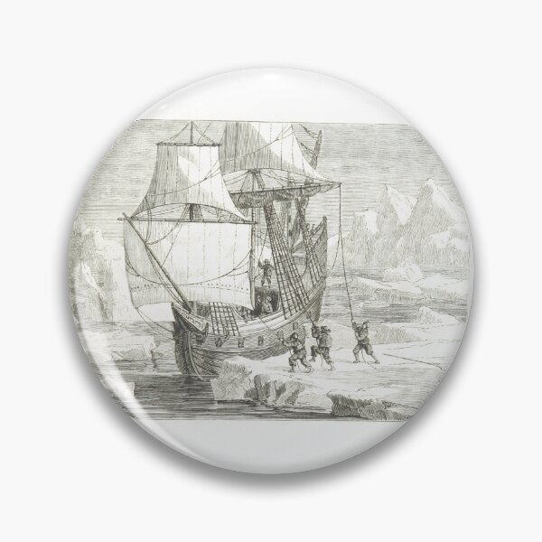 Artikelvorschau, Vintage Arctic Ship Exploration Engraving entworfen und verkauft von Antique Science Press.