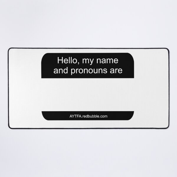 Item preview, Hello - Name & Pronouns designed and sold by AYTFA.