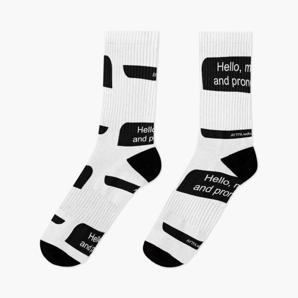 Item preview, Hello - Name & Pronouns designed and sold by AYTFA.