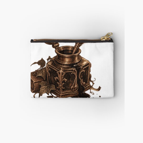 Item preview, Inkwell and Quill with Moth Silhouette designed and sold by DriftmarkStudio.