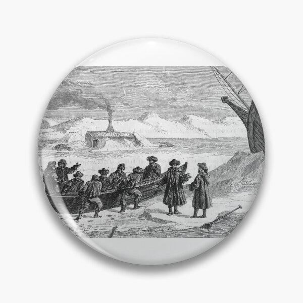 Item preview, Vintage Arctic Exploration Ship and Crew Engraving designed and sold by Antique Science Press.