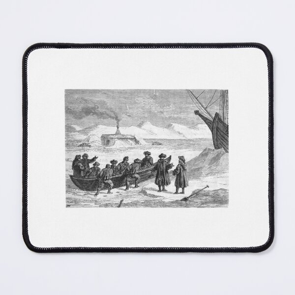 Item preview, Vintage Arctic Exploration Ship and Crew Engraving designed and sold by Antique Science Press.