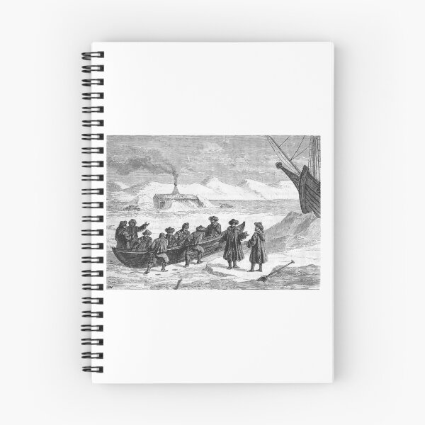 Item preview, Vintage Arctic Exploration Ship and Crew Engraving designed and sold by Antique Science Press.