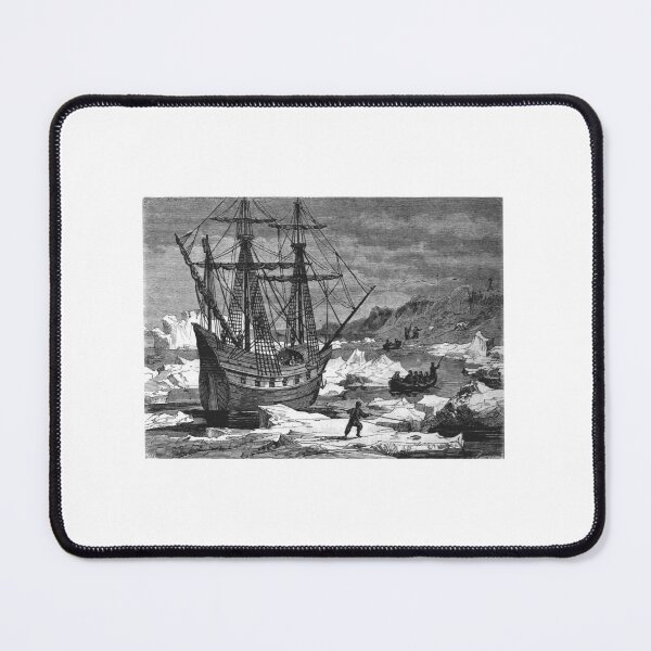 Item preview, Vintage Arctic Ship Exploration Woodcut Engraving designed and sold by Antique Science Press.