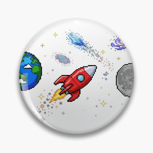 Item preview, Earth to Moon Rocket - Pixel Space Journey designed and sold by yassine elhaidi.