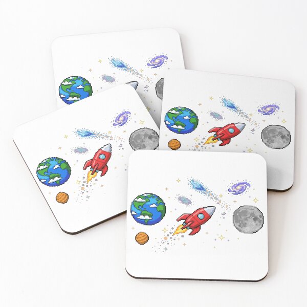 Item preview, Earth to Moon Rocket - Pixel Space Journey designed and sold by yassine elhaidi.