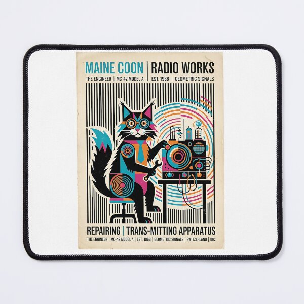 Item preview, Maine Coon Radio Engineer designed and sold by PictoVibe.