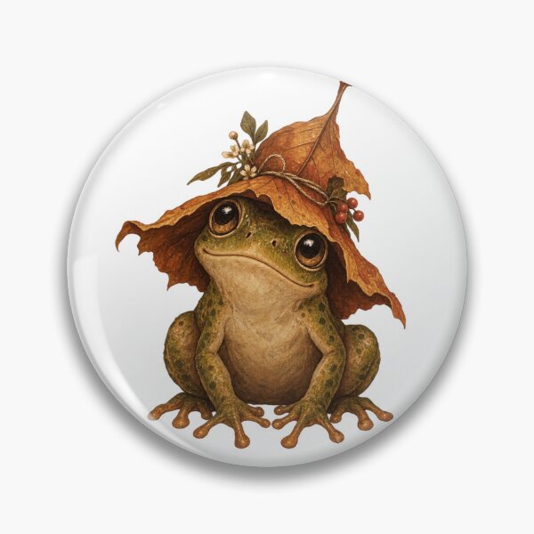 Item preview, Cute Frog Wearing Leaf Hat  designed and sold by DriftmarkStudio.