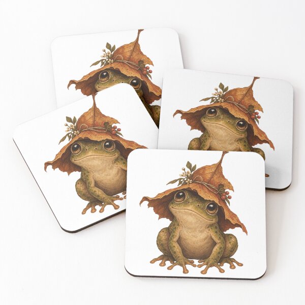 Item preview, Cute Frog Wearing Leaf Hat designed and sold by DriftmarkStudio.