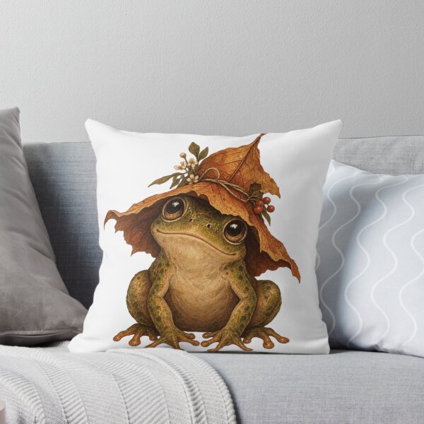 Item preview, Cute Frog Wearing Leaf Hat  designed and sold by DriftmarkStudio.