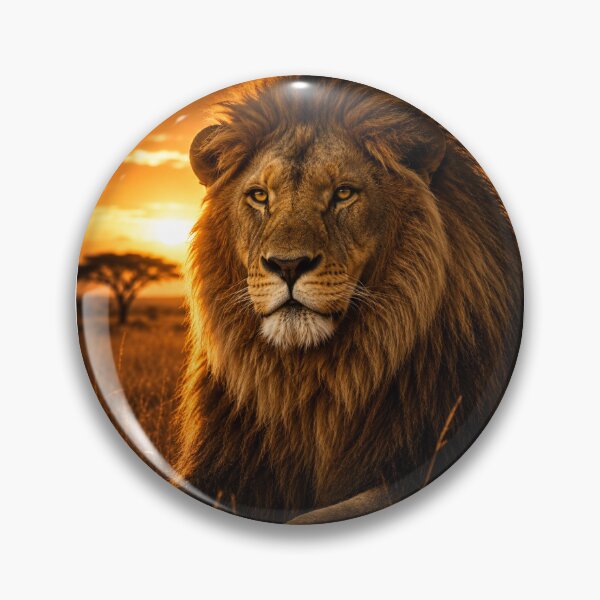 Item preview, Majestic African Lion at Sunset Wildlife Nature Art designed and sold by DrAsmaaMohamed.