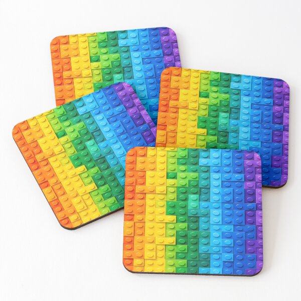 Item preview, Rainbow Gradient Building Block Texture – Colorful Abstract Brick Mosaic Art designed and sold by WildWhimsy Art.