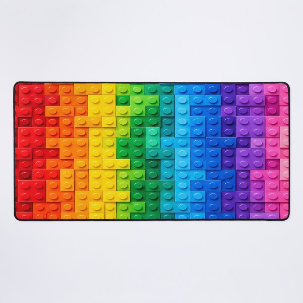 Item preview, Rainbow Gradient Building Block Texture – Colorful Abstract Brick Mosaic Art designed and sold by WildWhimsy Art.