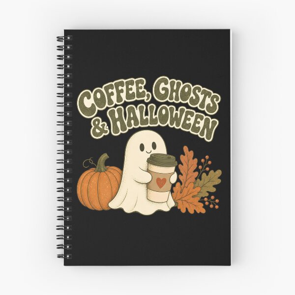 Item preview, Cute Coffee Ghosts & Pumpkin - Retro Halloween designed and sold by Graphic Vibe Designs.