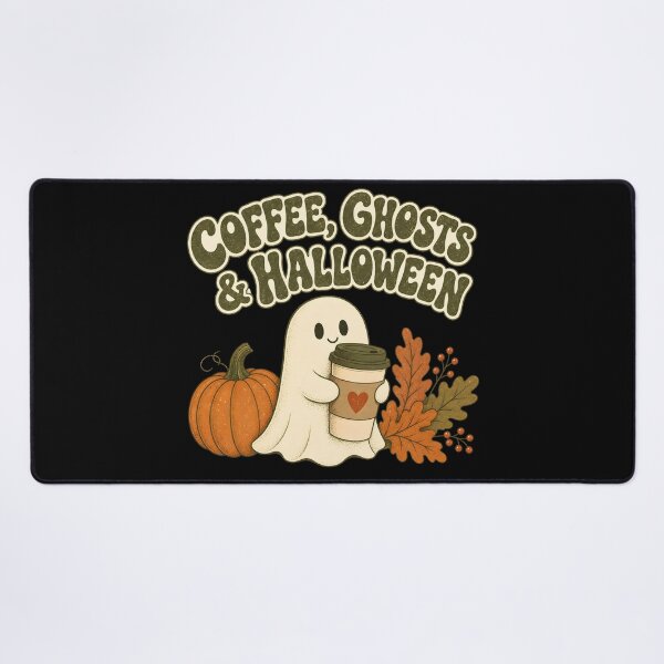 Item preview, Cute Coffee Ghosts & Pumpkin - Retro Halloween designed and sold by Graphic Vibe Designs.