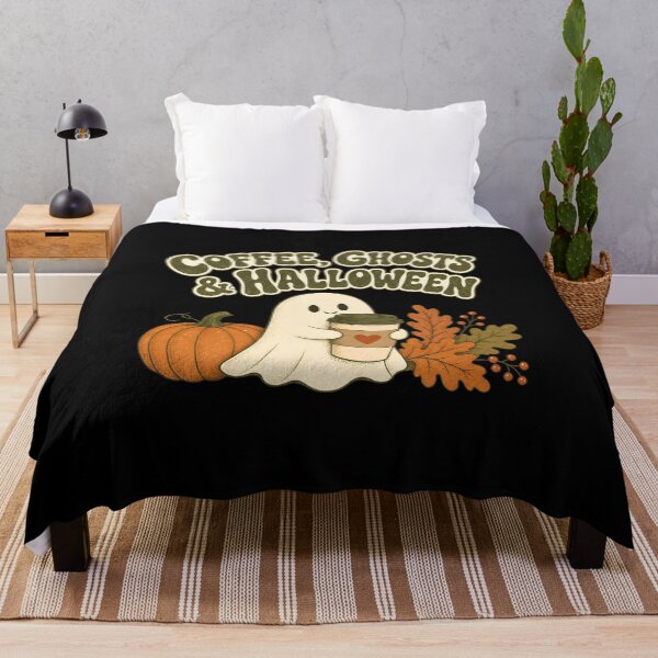 Item preview, Cute Coffee Ghosts & Pumpkin - Retro Halloween designed and sold by Graphic Vibe Designs.