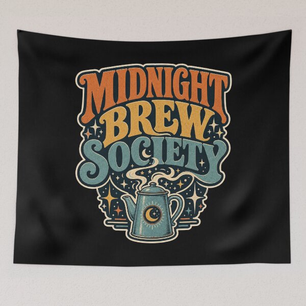 Item preview, Celestial Coffee Pot - Retro Midnight Brew Society designed and sold by Graphic Vibe Designs.