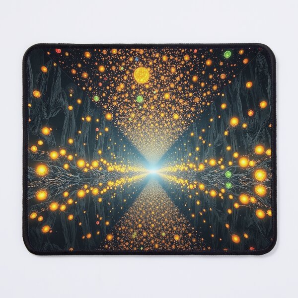 Item preview, Golden Particle Burst Explosion Abstract Cosmic Art designed and sold by IntelliMindDesigns.