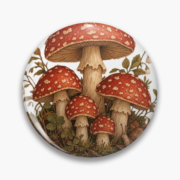 Item preview, Toadstool Mushroom Circle in Forest designed and sold by DriftmarkStudio.