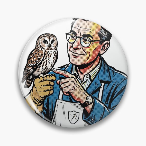 Item preview, Pop Art Taxidermist Holding An Owl designed and sold by eduardoroa22.