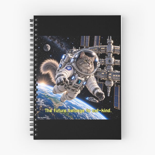 Item preview, The Future Belongs to Cat-kind - Space Station Cat designed and sold by MissTerryWoman.