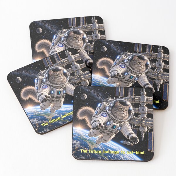 Item preview, The Future Belongs to Cat-kind - Space Station Cat designed and sold by MissTerryWoman.