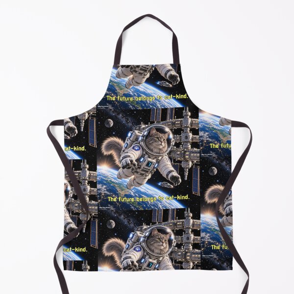 Item preview, The Future Belongs to Cat-kind - Space Station Cat designed and sold by MissTerryWoman.