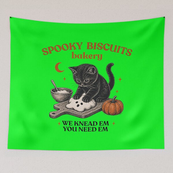 Item preview, Spooky Season - Black Cat Halloween - Spooky Biscuits Bakery designed and sold by DoniMalitina.