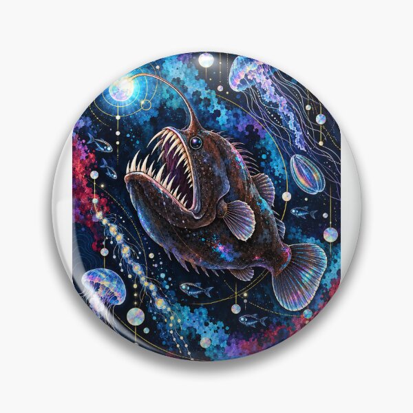 Item preview, Cosmic Anglerfish Deep Sea Galaxy Art designed and sold by KenworksDigital.