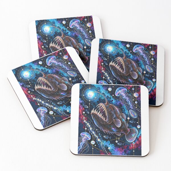 Item preview, Cosmic Anglerfish Deep Sea Galaxy Art designed and sold by KenworksDigital.