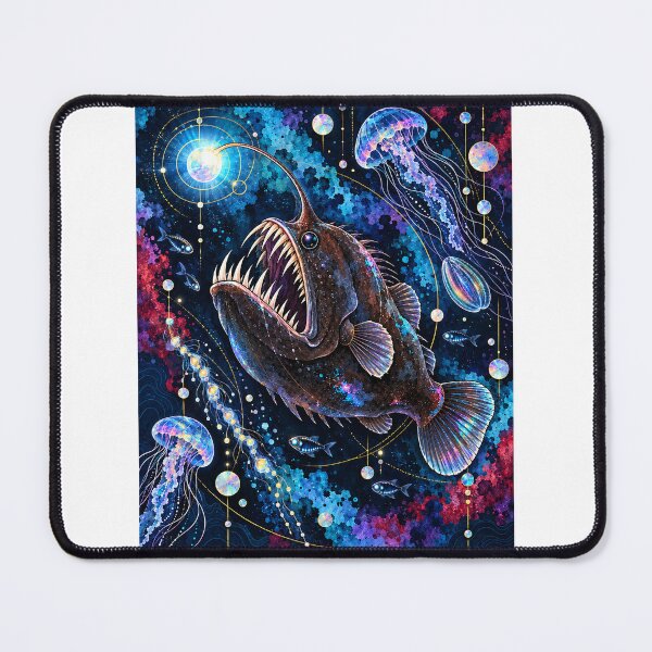 Item preview, Cosmic Anglerfish Deep Sea Galaxy Art designed and sold by KenworksDigital.