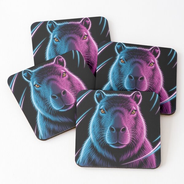 Item preview, Calm Neon Capybara Face Art designed and sold by LuisWorks.