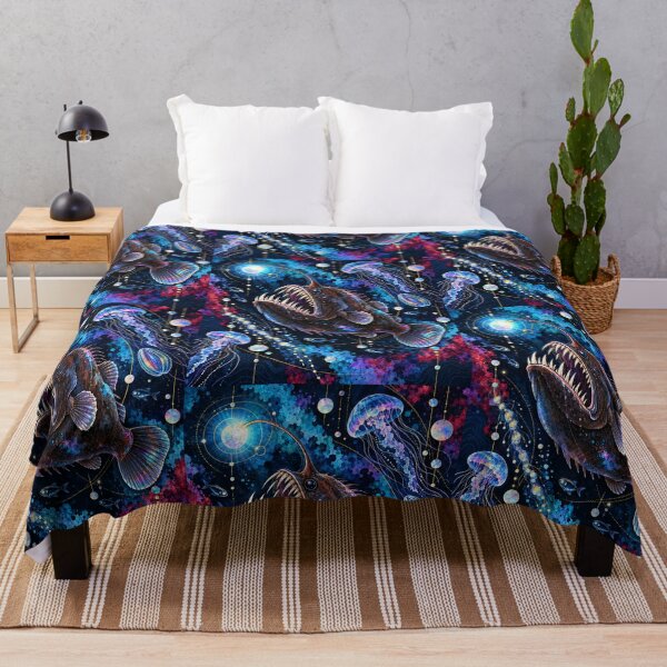 Item preview, Cosmic Anglerfish Deep Sea Galaxy Art designed and sold by KenworksDigital.