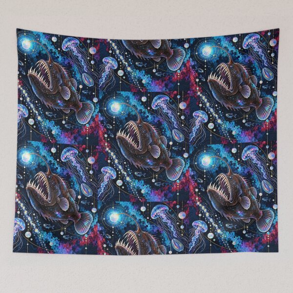 Item preview, Cosmic Anglerfish Deep Sea Galaxy Art designed and sold by KenworksDigital.