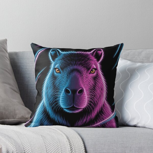 Item preview, Calm Neon Capybara Face Art designed and sold by LuisWorks.