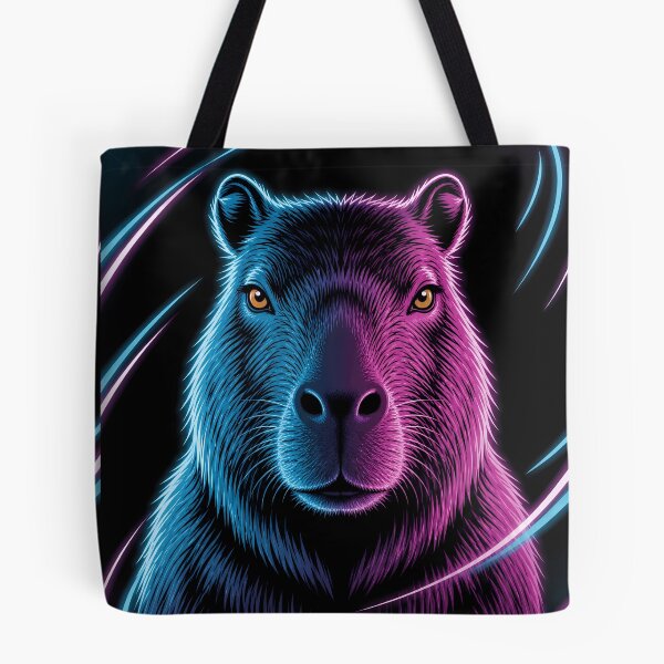 Item preview, Calm Neon Capybara Face Art designed and sold by LuisWorks.