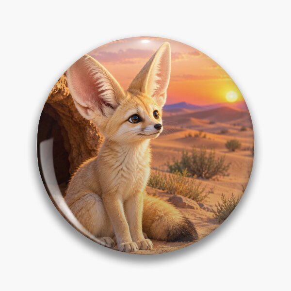 Item preview, Cute Fennec Fox in the Desert at Sunset Wildlife Art designed and sold by DrAsmaaMohamed.