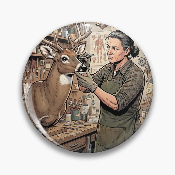 Item preview, Taxidermist Adjusting A Mount, Inked designed and sold by eduardoroa22.