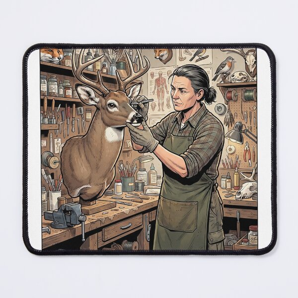 Item preview, Taxidermist Adjusting A Mount, Inked designed and sold by eduardoroa22.