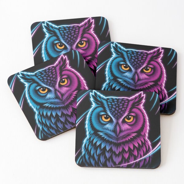 Item preview, Fierce Blue Pink Owl Stare designed and sold by LuisWorks.