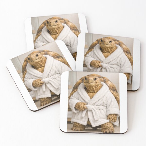 Item preview, Sulcata Tortoise White Bathrobe designed and sold by Sillytoe.
