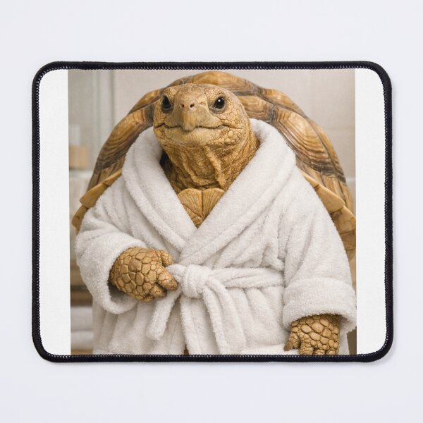 Item preview, Sulcata Tortoise White Bathrobe designed and sold by Sillytoe.