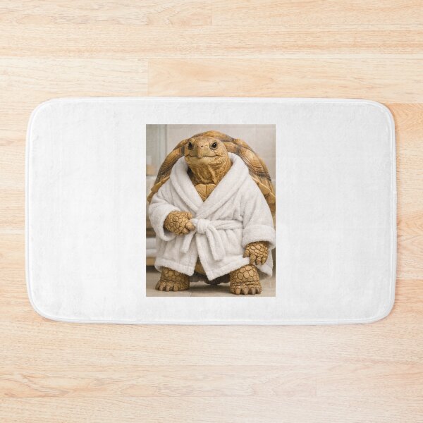 Item preview, Sulcata Tortoise White Bathrobe designed and sold by Sillytoe.
