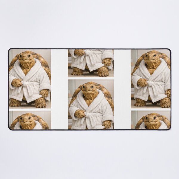 Item preview, Sulcata Tortoise White Bathrobe designed and sold by Sillytoe.