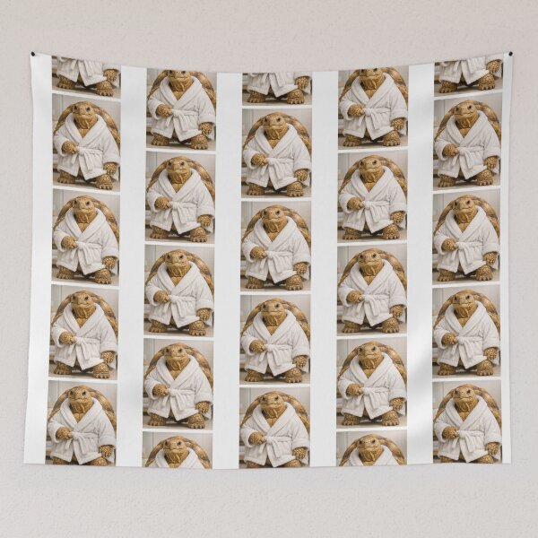 Item preview, Sulcata Tortoise White Bathrobe designed and sold by Sillytoe.