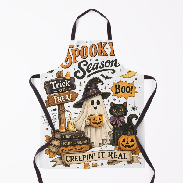 Item preview, Spooky Season - Creepin It Real Ghost Cat - Vintage Halloween - Black Cat Ghost designed and sold by DoniMalitina.