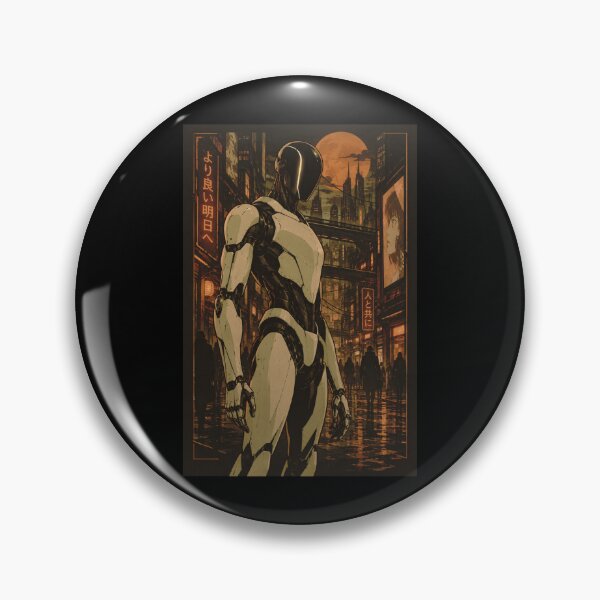 Item preview, Human 2.0 – Futuristic Humanoid Robot Cyberpunk Anime designed and sold by TEEJAMBOREE.