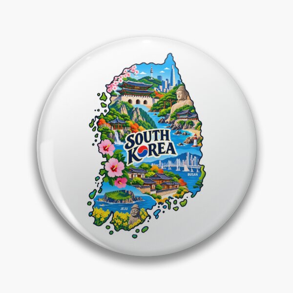 Item preview, South Korea Country Map designed and sold by Myra365Art.