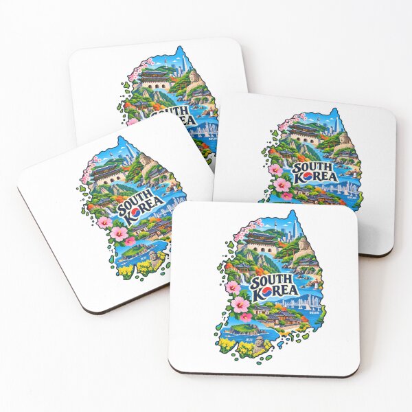 Item preview, South Korea Country Map designed and sold by Myra365Art.